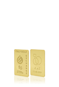 Lingotto Oro per matrimonio 9 Kt da 5 gr. - Idea Regalo Eventi Celebrativi - IGE Gold